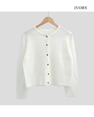 Wool round cardigan