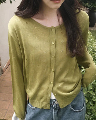 Perforated cardigan