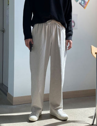 Bro Cotton Elastic Waist Pants (4 colors)
