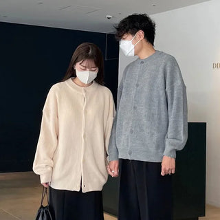 U-neck knit cardigan