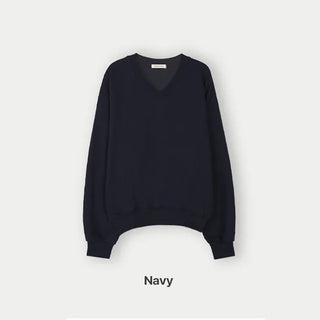 (6 colors) Slim Slit Pattern V-Neck Sweatshirt