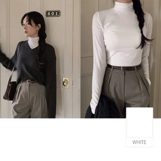 (Slim Fit/Basic Fit) Turtleneck T-Shirt - 7 Colors