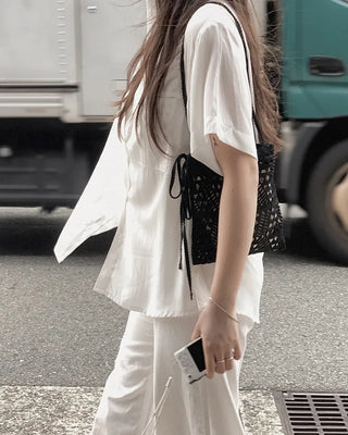 Silky 2-Pocket Blouse Shirt - 4 Colors