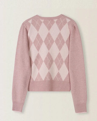 (3 colors) Back Point Argyle Cardigan