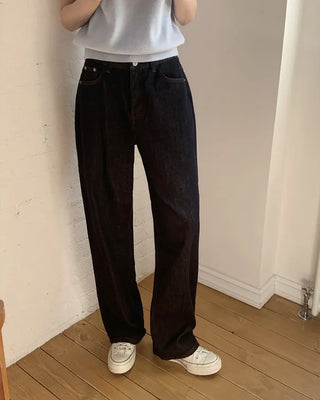 (basic/long) Non-fade-free denim pants