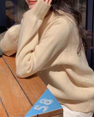 (round neck/v-neck) Soft round knit - 9 colors
