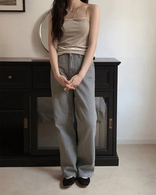 (basic/long) Straight denim pants - 4 sizes