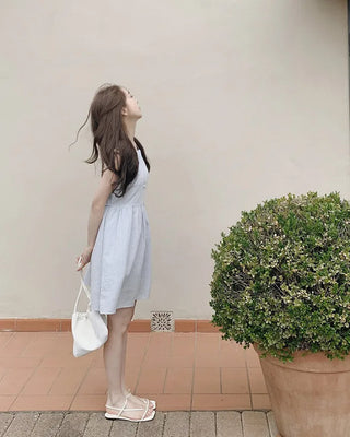 Striped border texture dress