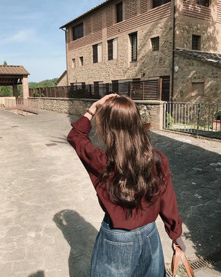 Striped Border Shirt Blouse