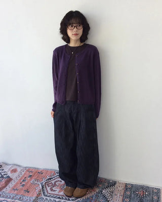 Wool round cardigan