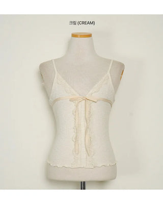 Lace Ribbon Camisole Top