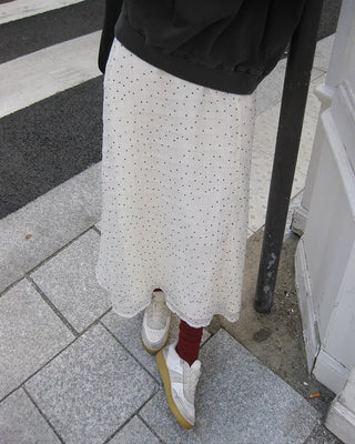 Polka dot layered skirt