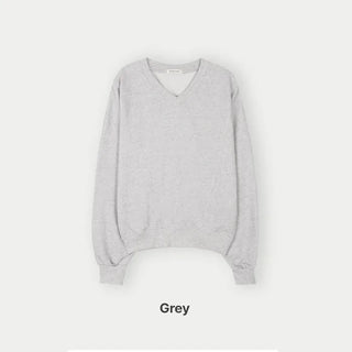 (6 colors) Slim Slit Pattern V-Neck Sweatshirt
