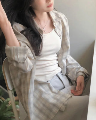 Loose check shirt