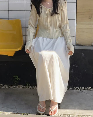 Daily elastic waist skirt