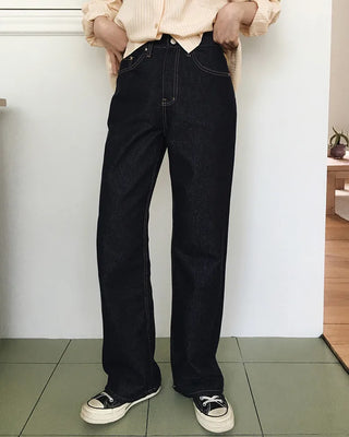(basic/long) Non-fade-free denim pants