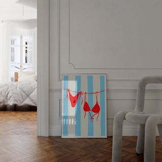 Blue Stripe Coastal Poster Set