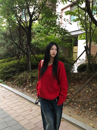 Winter V-neck knit