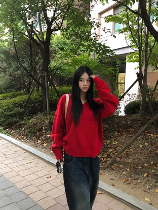 Winter V-neck knit