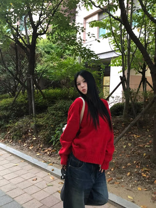 Winter V-neck knit
