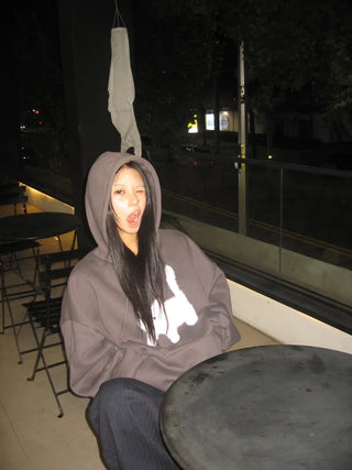 Meow Heart Cat Fleece Hoodie