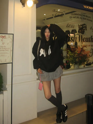 Meow Heart Cat Fleece Hoodie