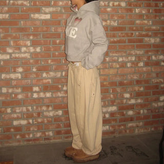I 🩷 me cropped checked fleece hoodie