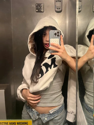I 🩷 me cropped checked fleece hoodie
