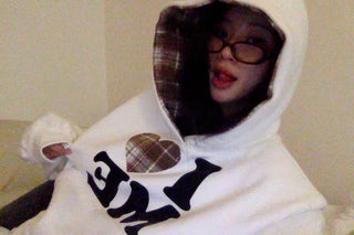 I 🩷 me cropped checked fleece hoodie