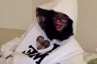 I 🩷 me cropped checked fleece hoodie