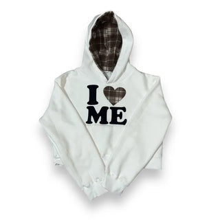 I 🩷 me cropped checked fleece hoodie