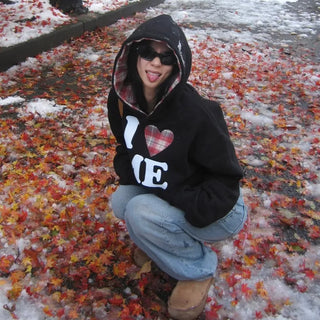 I 🩷 me cropped checked fleece hoodie