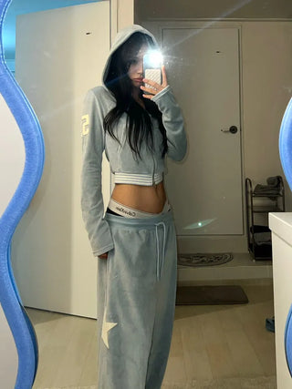 51 ⭑✩ Velvet Crop Hoodie