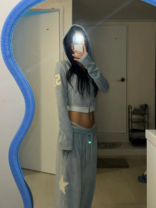 51 ⭑✩ Velvet Crop Hoodie