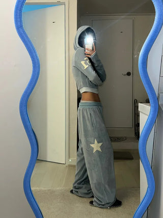 51 ⭑✩ Velvet Crop Hoodie