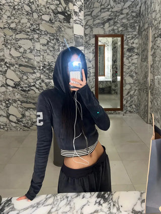 51 ⭑✩ Velvet Crop Hoodie