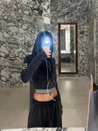 51 ⭑✩ Velvet Crop Hoodie