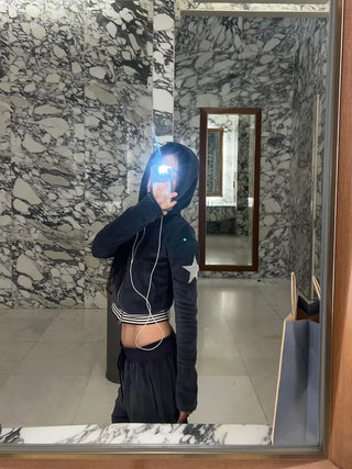 51 ⭑✩ Velvet Crop Hoodie