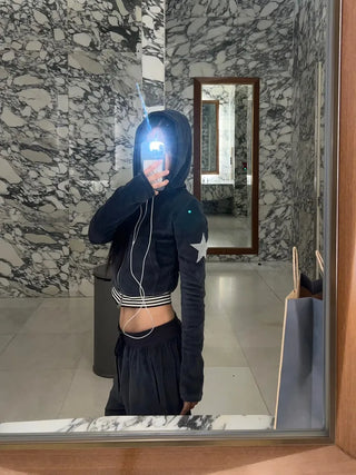 51 ⭑✩ Velvet Crop Hoodie