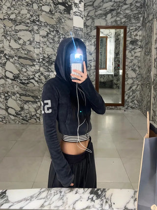 51 ⭑✩ Velvet Crop Hoodie