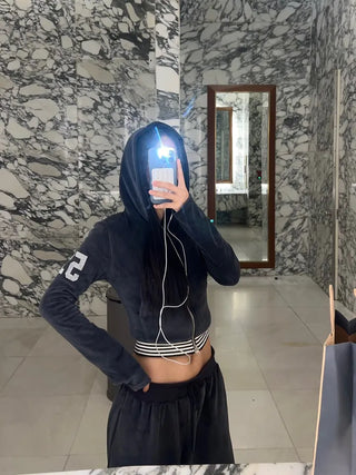 51 ⭑✩ Velvet Crop Hoodie