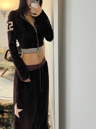 51 ⭑✩ Velvet Crop Hoodie