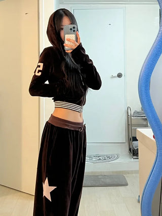 51 ⭑✩ Velvet Crop Hoodie