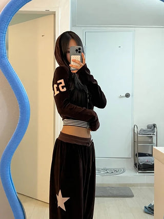 51 ⭑✩ Velvet Crop Hoodie