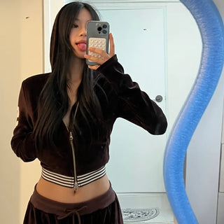 51 ⭑✩ Velvet Crop Hoodie