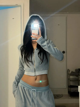 51 ⭑✩ Velvet Crop Hoodie