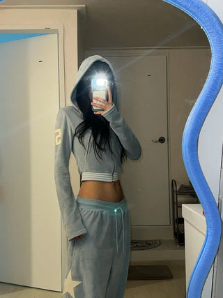 51 ⭑✩ Velvet Crop Hoodie