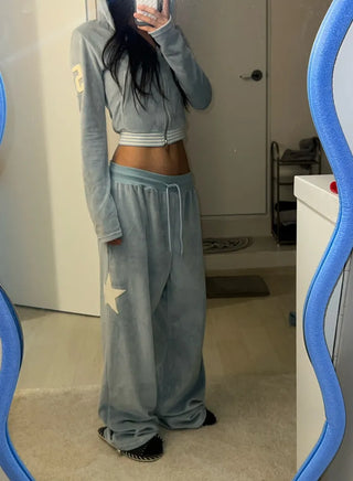 51 ⭑✩ Velvet Crop Hoodie