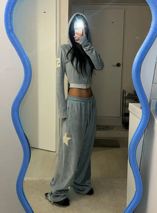 51 ⭑✩ Velvet Crop Hoodie