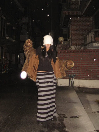 Santa Double Pocket Dangara Long Skirt